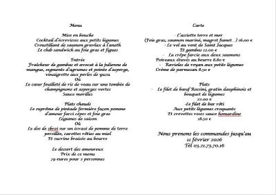 Menu de Saint Valentin à 79 € pour 2 personnes 