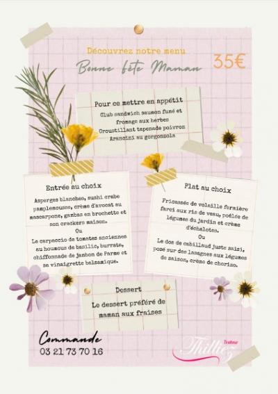 Menu fêtes des mères à 35 euros 